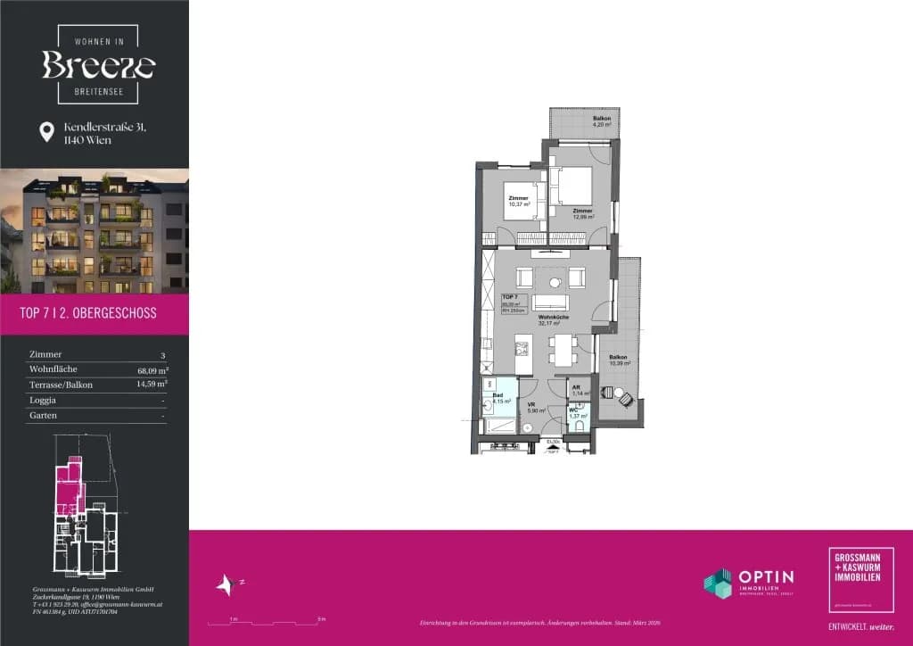 3-Zimmer-Wohnung kaufen in Wien – 68,09 m², € 525.000 – Bild 13 von 13