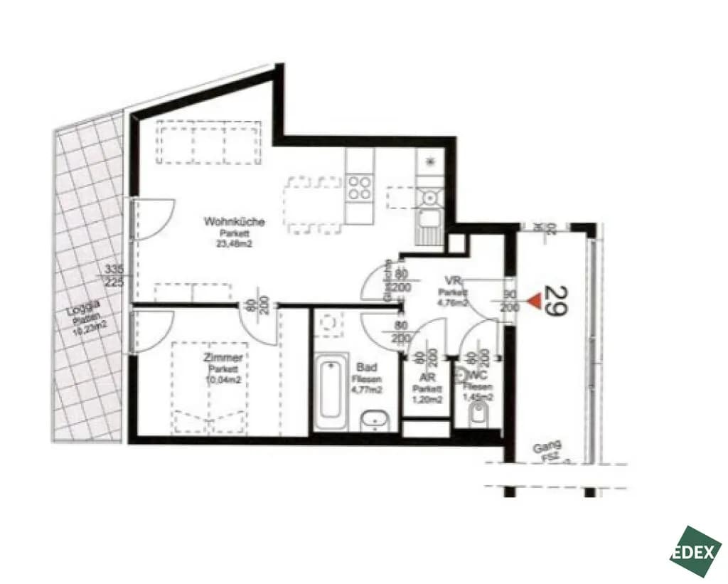 2-Zimmer-Wohnung mieten in Wien – 56 m², € 1.049 – Bild 22 von 22