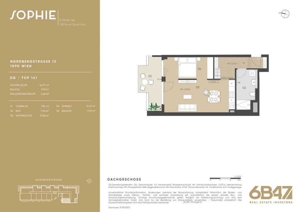 2-Zimmer-Wohnung kaufen in Wien – 46,97 m², € 652.400 – Bild 13 von 13