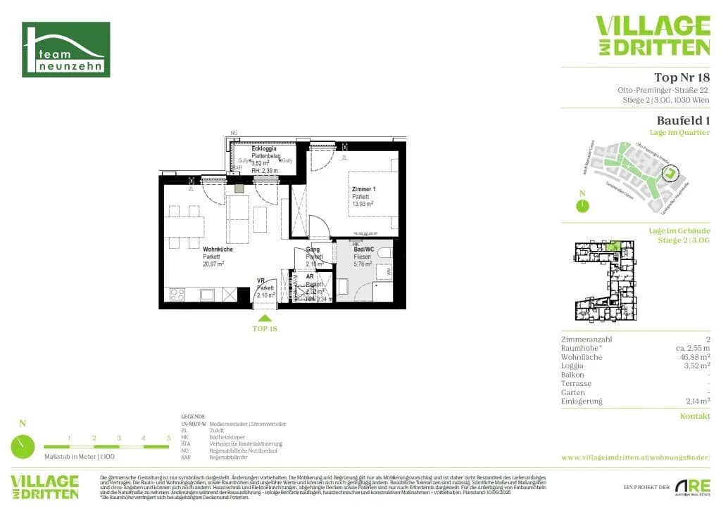 2-Zimmer-Wohnung mieten in Wien – 46,88 m², € 1.129 – Bild 29 von 29