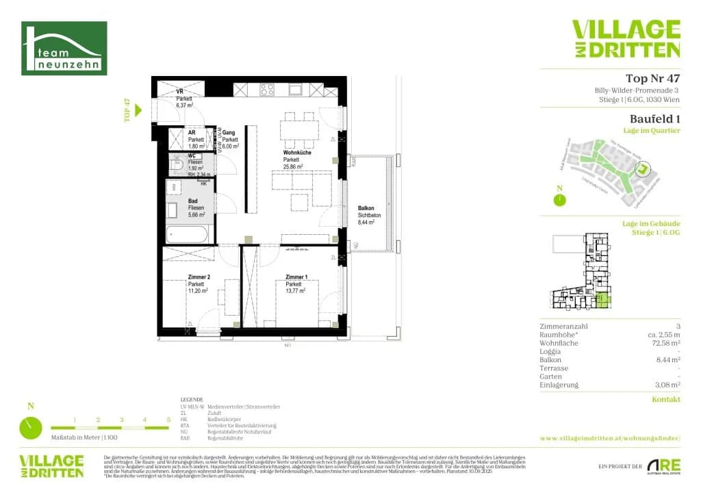 3-Zimmer-Wohnung mieten in Wien – 72,58 m², € 1.749 – Bild 29 von 29