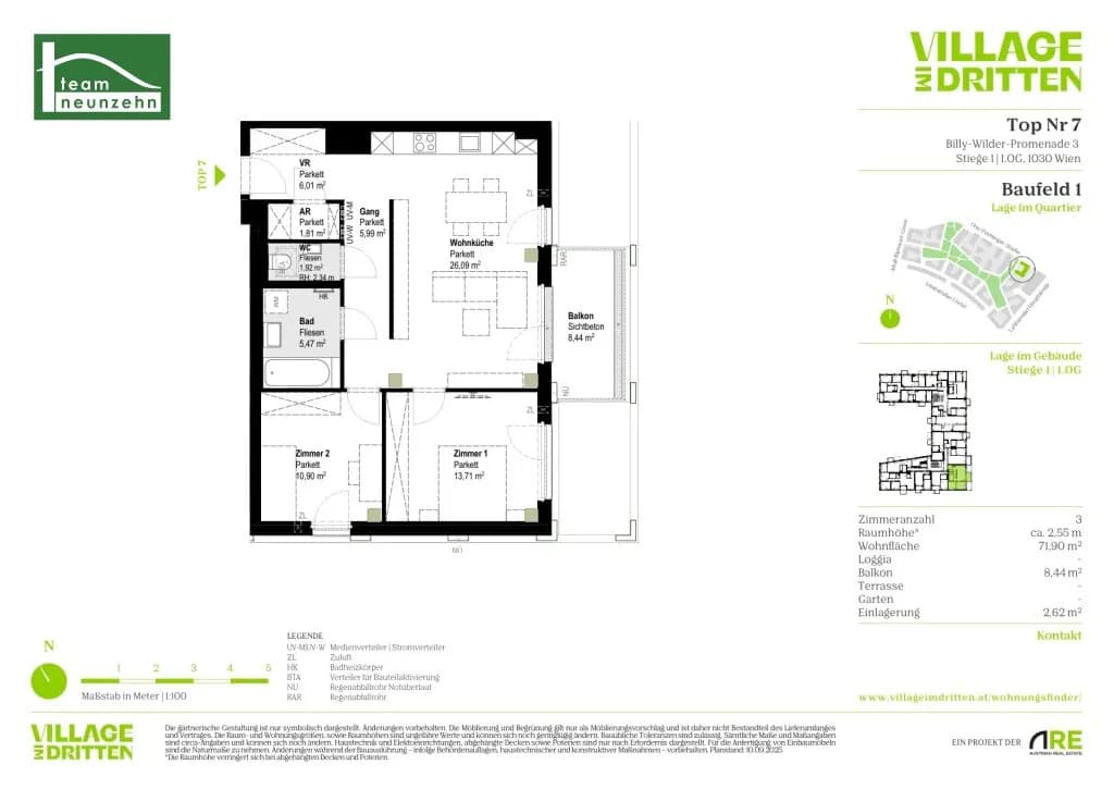 3-Zimmer-Wohnung mieten in Wien – 69,9 m², € 1.599 – Bild 29 von 29
