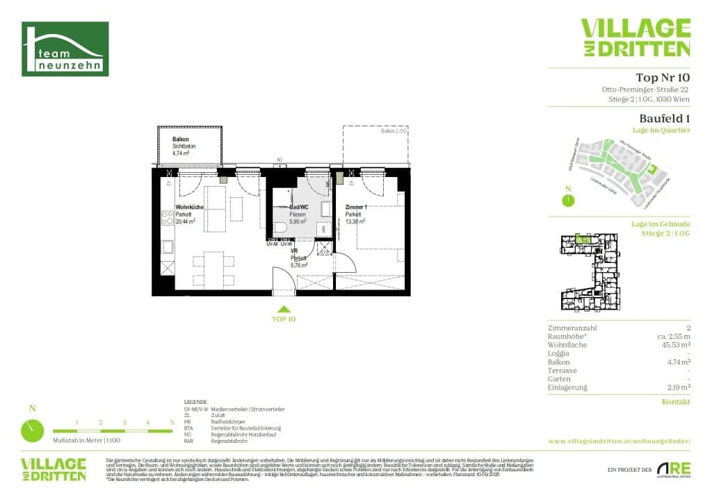 2-Zimmer-Wohnung mieten in Wien – 45,53 m², € 1.029 – Bild 29 von 29