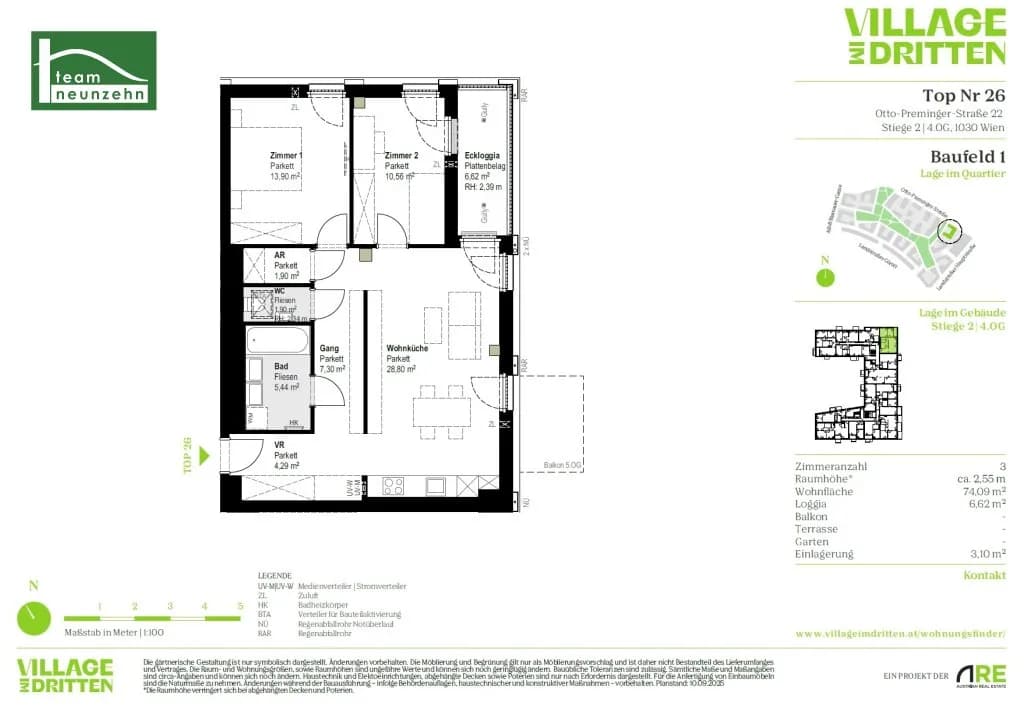 3-Zimmer-Wohnung mieten in Wien – 74,09 m², € 1.799 – Bild 29 von 29