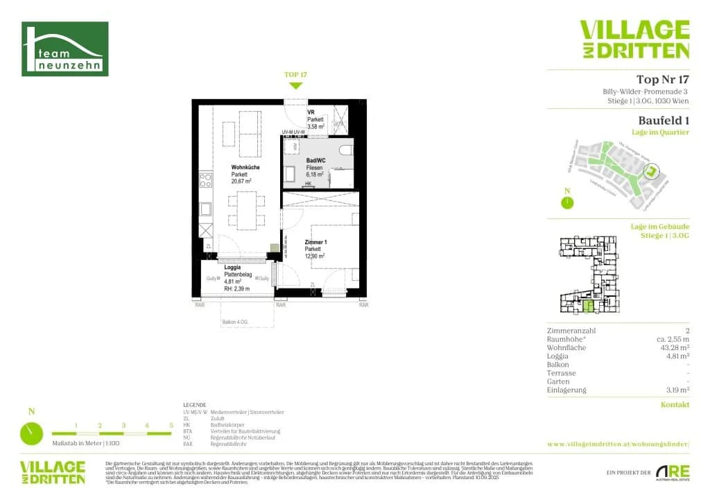 2-Zimmer-Wohnung mieten in Wien – 43,28 m², € 1.099 – Bild 29 von 29