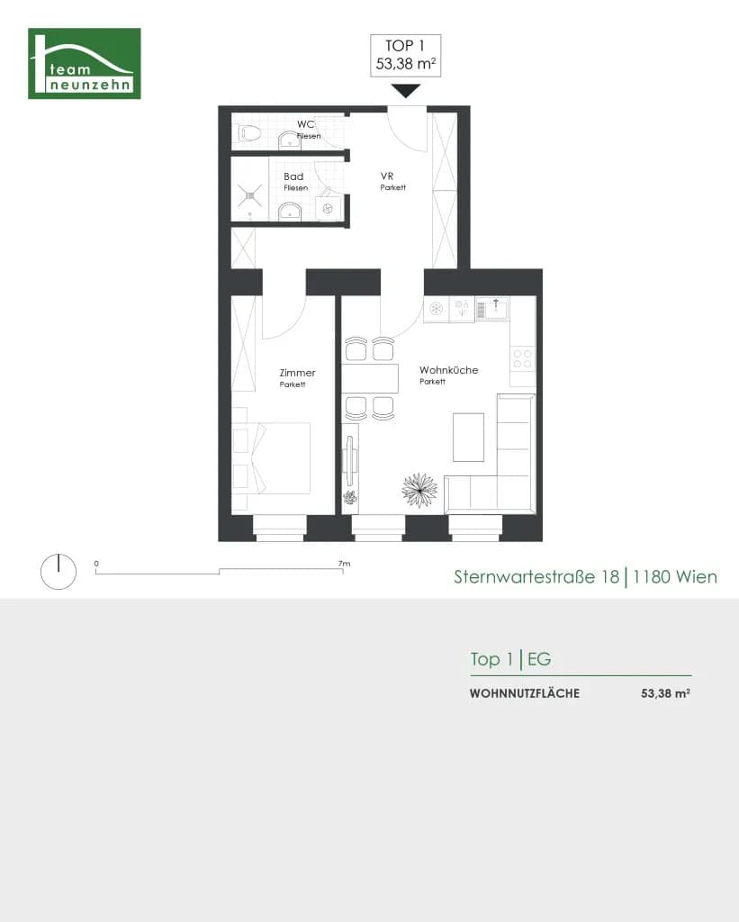 2-Zimmer-Wohnung kaufen in Wien – 53,38 m², € 339.000 – Bild 13 von 13