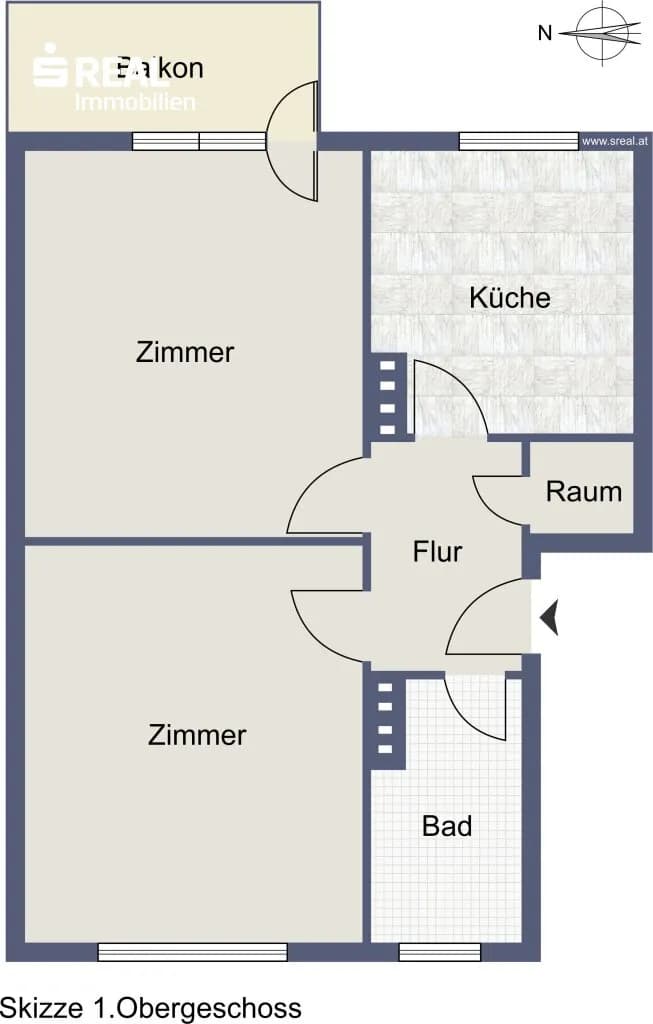 2-Zimmer-Wohnung kaufen in Salzburg Stadt – 56,73 m², € 199.900 – Bild 6 von 6