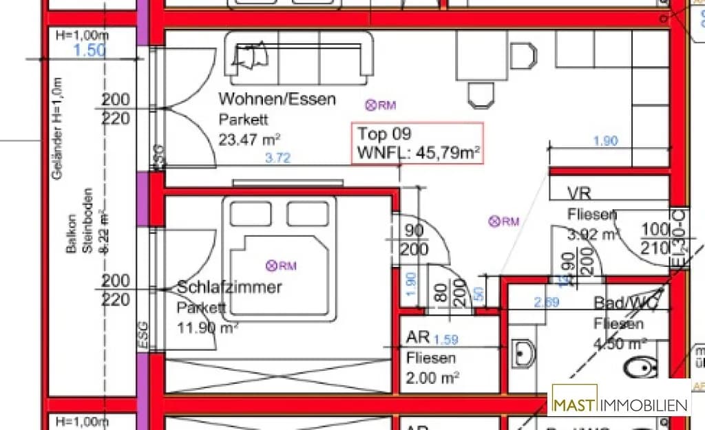 2-Zimmer-Wohnung mieten in Gänserndorf – 45,79 m², € 757 – Bild 18 von 18