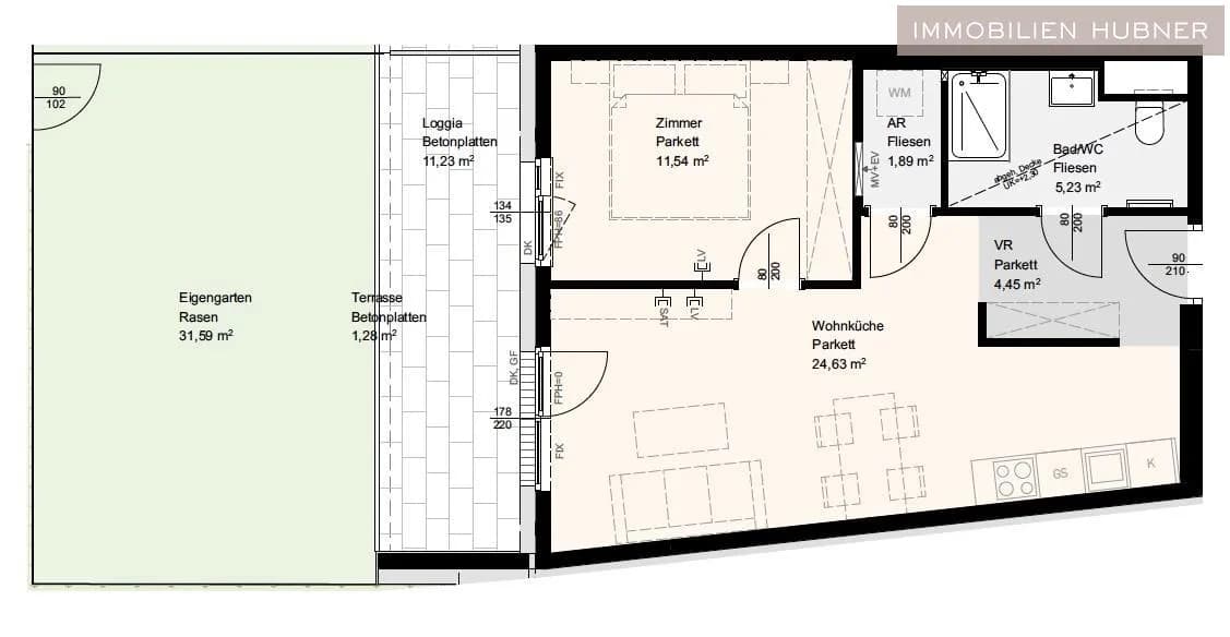 2-Zimmer-Wohnung mieten in Korneuburg – 47,74 m², € 949 – Bild 9 von 10