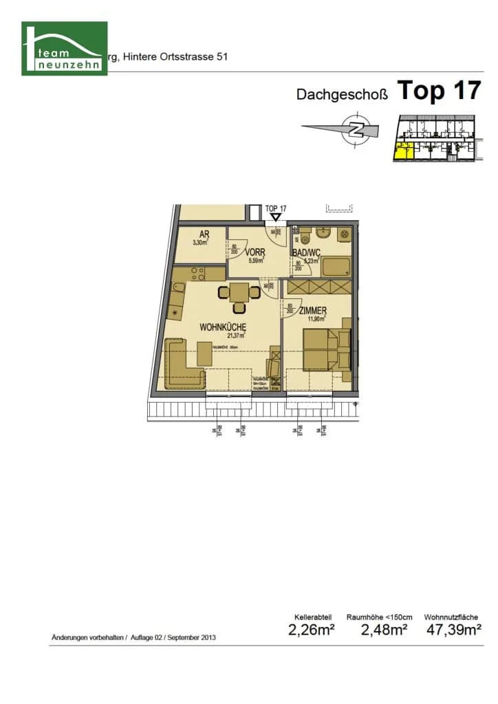 2-Zimmer-Wohnung mieten in Bruck an der Leitha – 49,87 m², € 829 – Bild 12 von 12