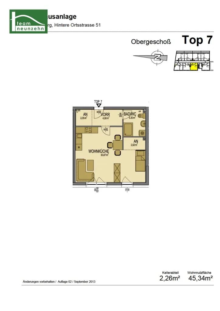 1-Zimmer-Wohnung mieten in Bruck an der Leitha – 45,34 m², € 689 – Bild 12 von 12