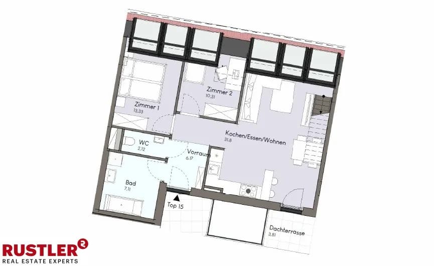 3-Zimmer-Wohnung kaufen in Baden – 70,83 m², € 499.000 – Bild 3 von 5