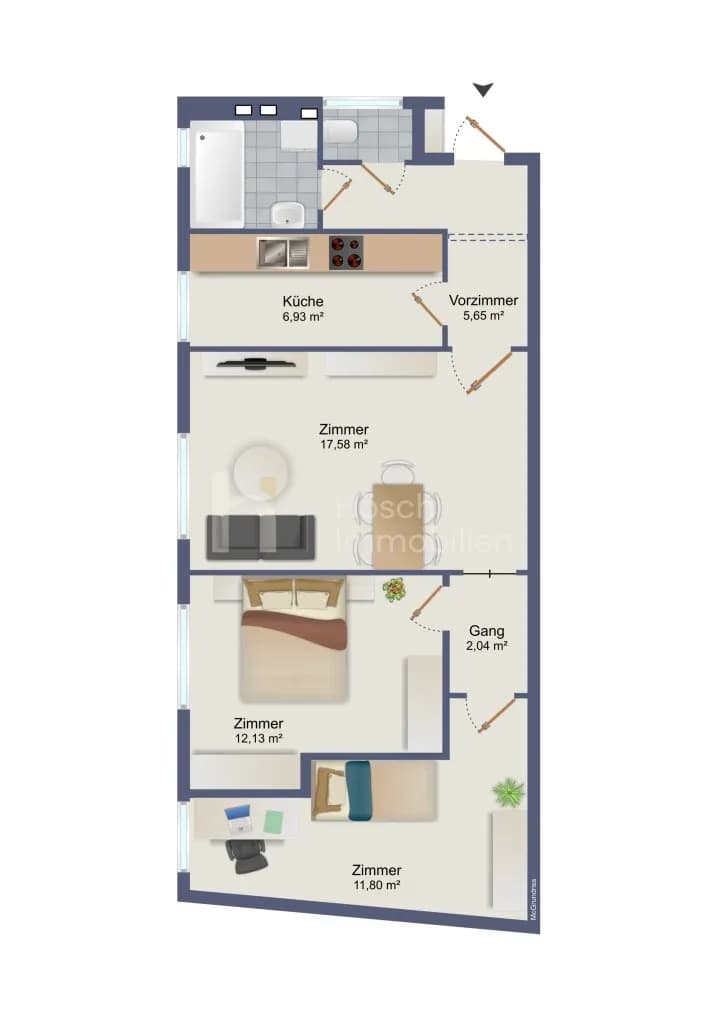 3-Zimmer-Wohnung kaufen in Wien – 60,71 m², € 419.000 – Bild 6 von 6