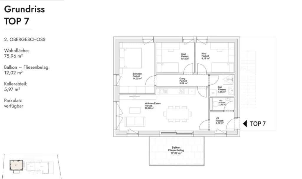 4-Zimmer-Wohnung kaufen in Graz – 77,5 m², € 529.408 – Bild 7 von 7