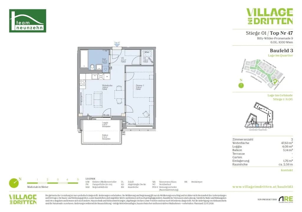 2-Zimmer-Wohnung mieten in Wien – 47,68 m², € 1.179 – Bild 21 von 21