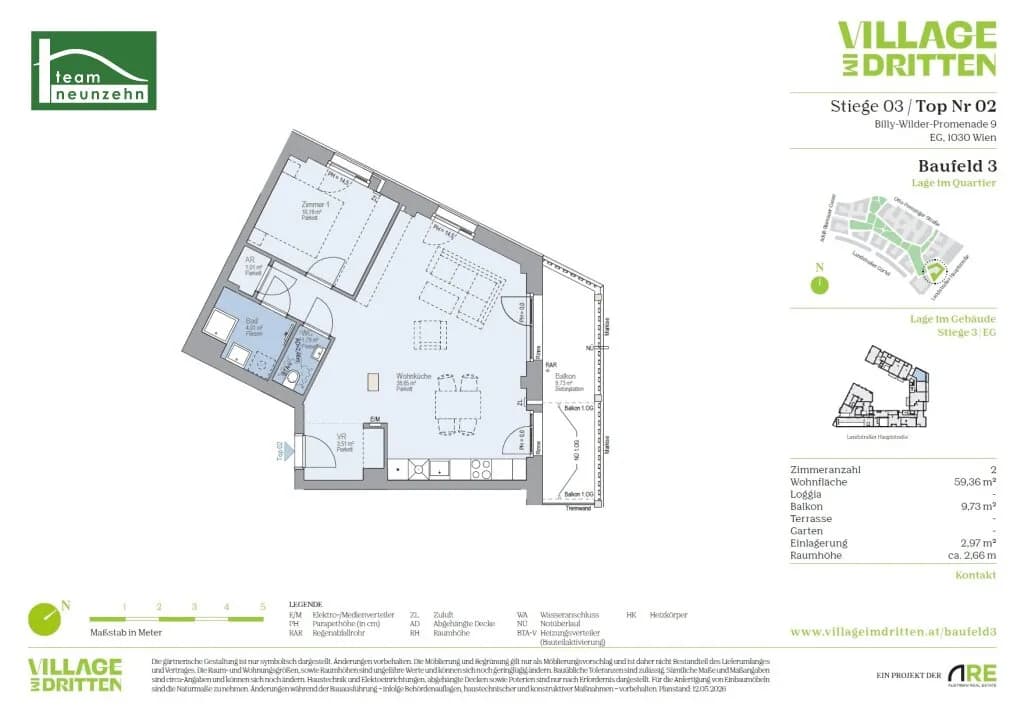 2-Zimmer-Wohnung mieten in Wien – 59,36 m², € 1.249 – Bild 21 von 21