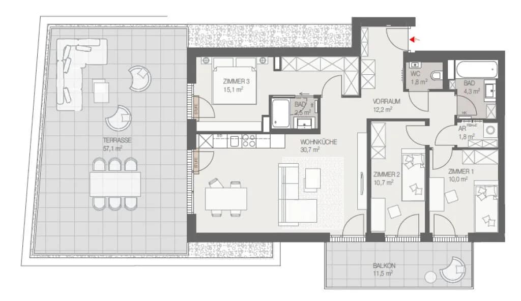 4-Zimmer-Wohnung kaufen in Mödling – 89,15 m², € 659.900 – Bild 11 von 11
