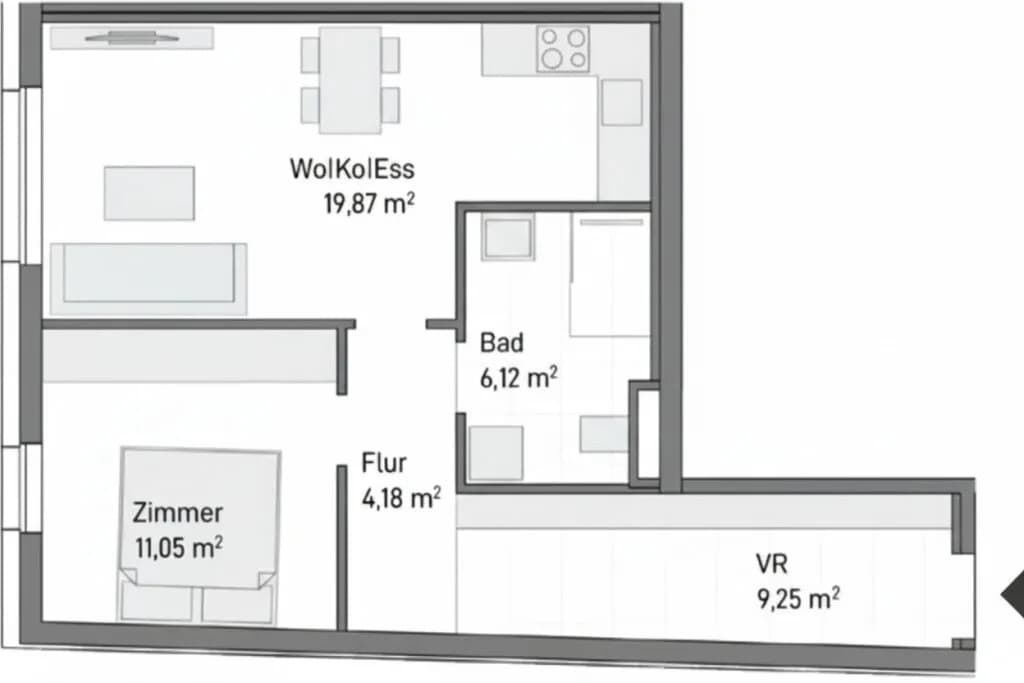 2-Zimmer-Wohnung kaufen in Graz – 50,47 m², € 192.017 – Bild 4 von 4