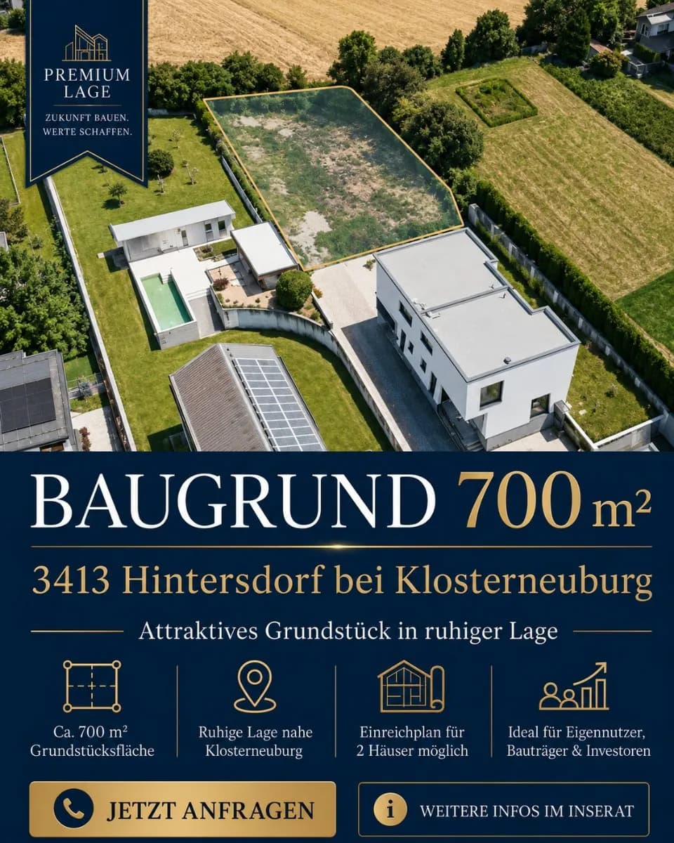 Grundstück kaufen in Tulln – 700 m², € 329.000