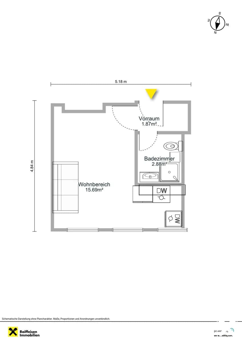 2-Zimmer-Wohnung mieten in Amstetten – 23 m², € 320 – Bild 8 von 9