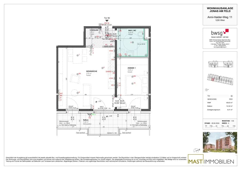 2-Zimmer-Wohnung kaufen in Wien – 49,63 m², € 269.000 – Bild 6 von 6