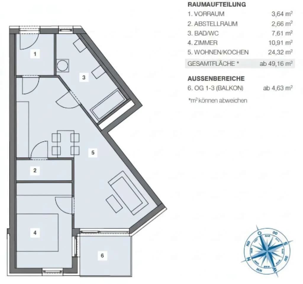 2-Zimmer-Wohnung kaufen in Graz – 49,28 m², € 265.000 – Bild 19 von 19