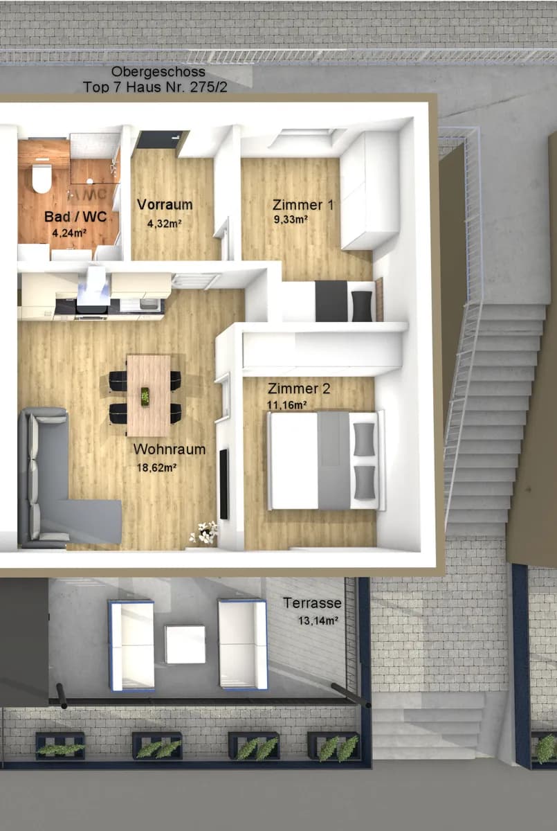 3-Zimmer-Wohnung mieten in Weiz – 50 m², € 893 – Bild 14 von 14