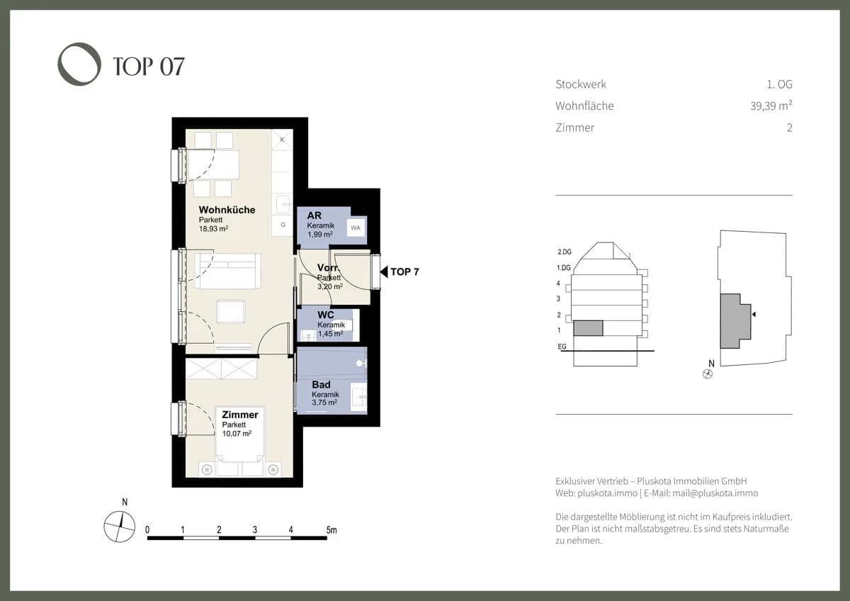 2-Zimmer-Wohnung kaufen in Wien – 39,39 m², € 279.000 – Bild 9 von 9