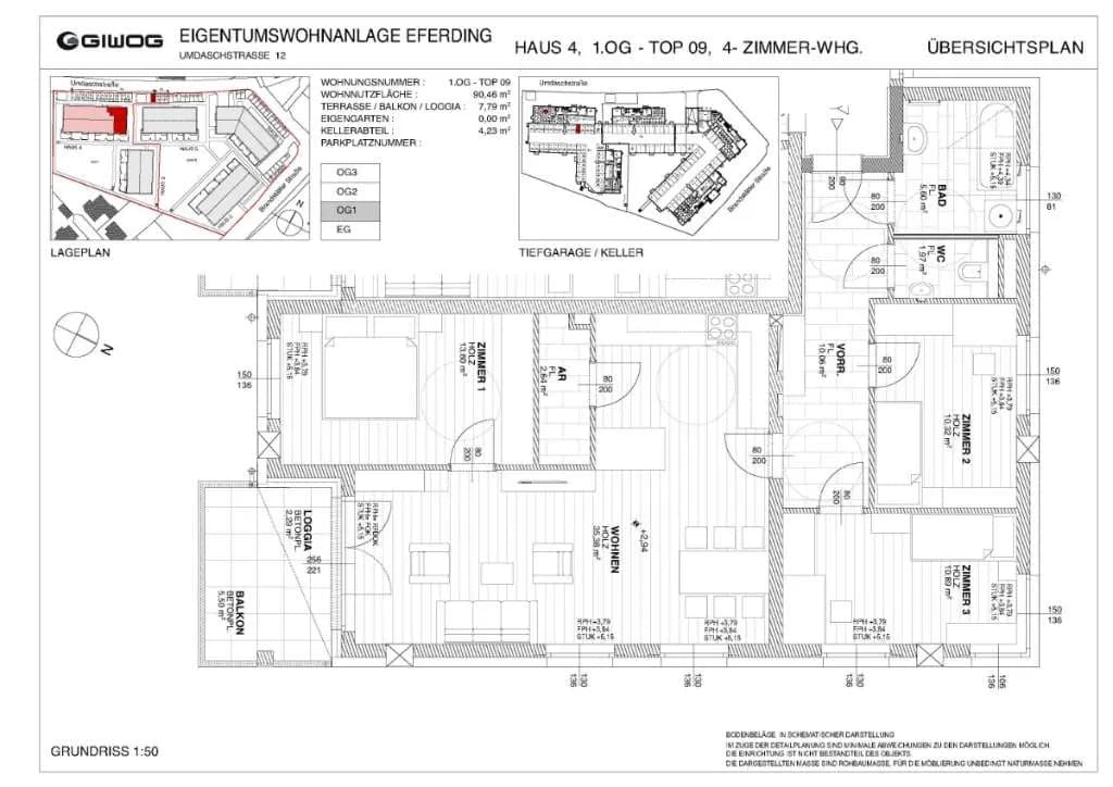 4-Zimmer-Wohnung kaufen in Eferding – 90,46 m², € 356.900 – Bild 3 von 6