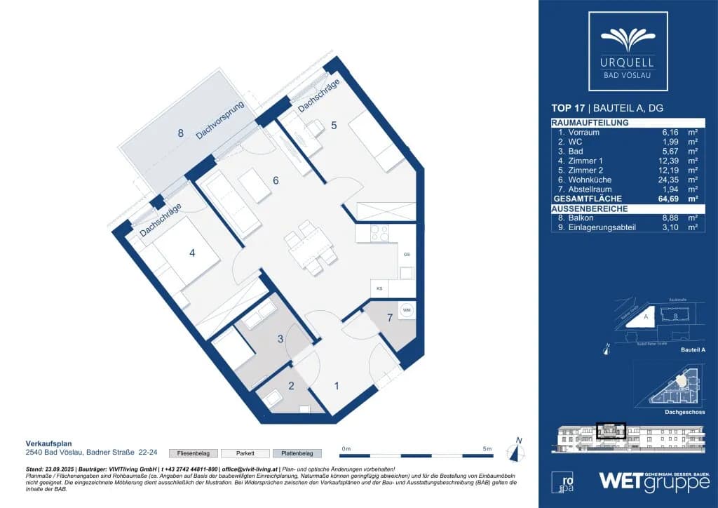 3-Zimmer-Wohnung kaufen in Baden – 65,28 m², € 345.000 – Bild 5 von 5
