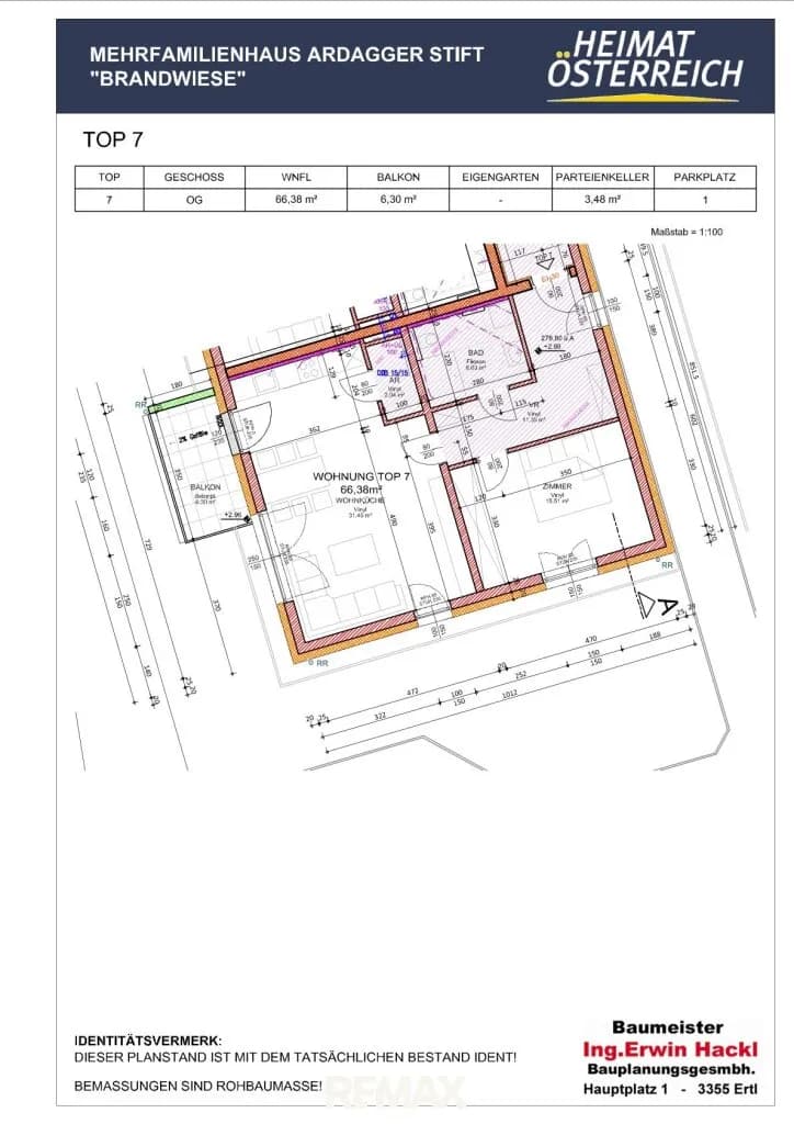 2-Zimmer-Wohnung mieten in Amstetten – 66,38 m², € 763 – Bild 6 von 6