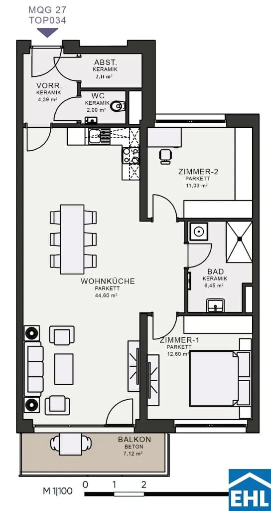 3-Zimmer-Wohnung mieten in Graz – 83,8 m², € 1.247 – Bild 7 von 7