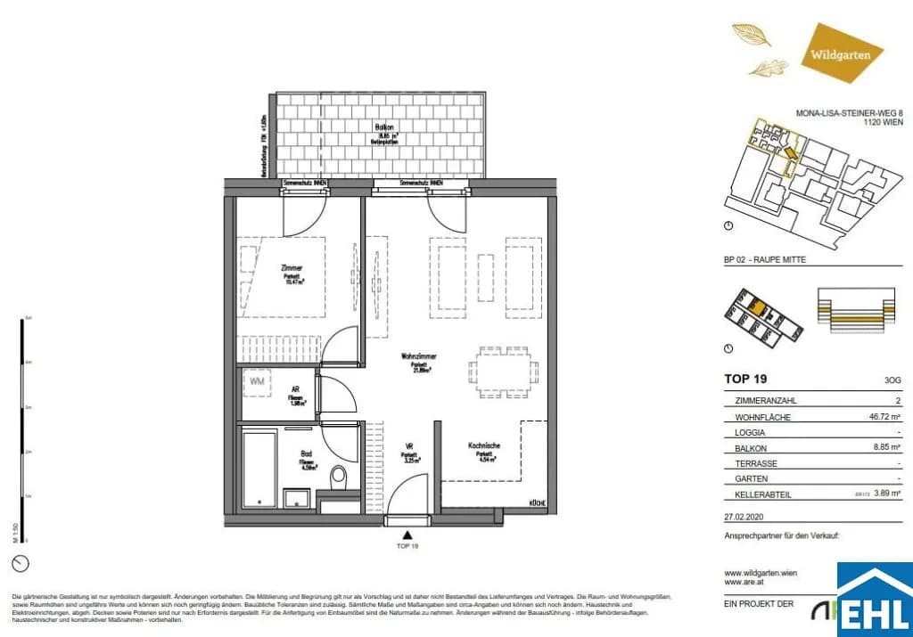 2-Zimmer-Wohnung mieten in Wien – 47,73 m², € 850 – Bild 13 von 13