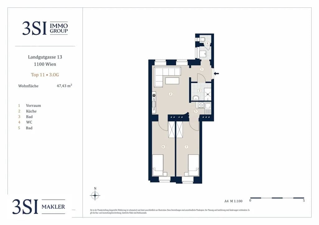 3-Zimmer-Wohnung kaufen in Wien – 47,43 m², € 199.000 – Bild 8 von 8