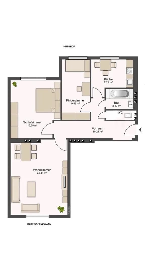 3-Zimmer-Wohnung kaufen in Wien – 73 m², € 449.900 – Bild 8 von 8