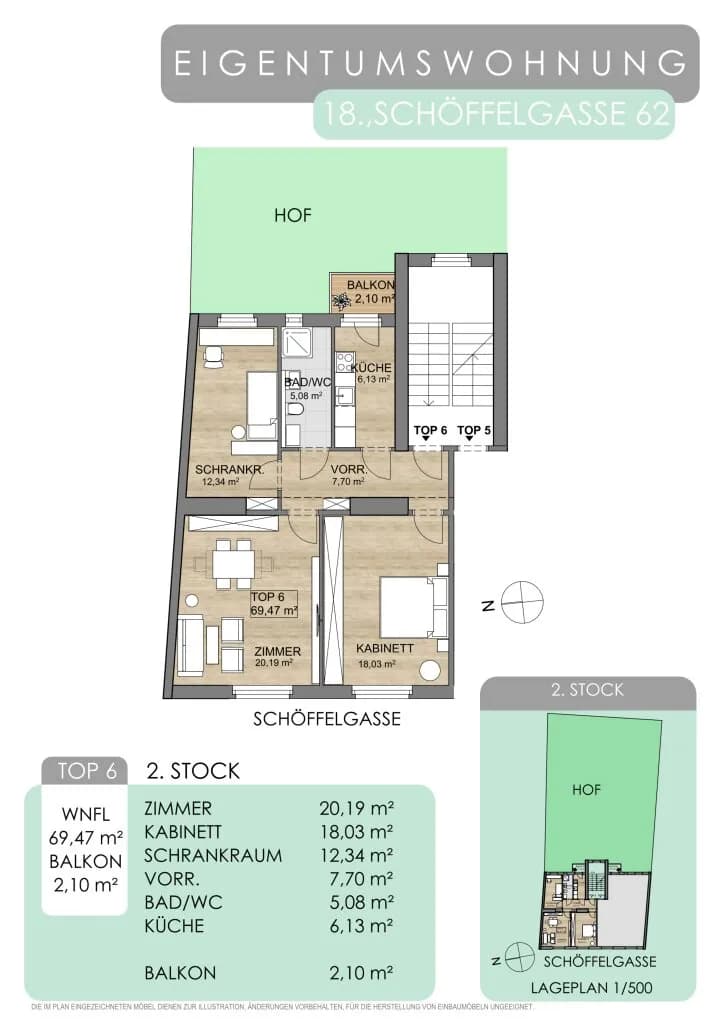 3-Zimmer-Wohnung kaufen in Wien – 69,47 m², € 465.000 – Bild 33 von 33