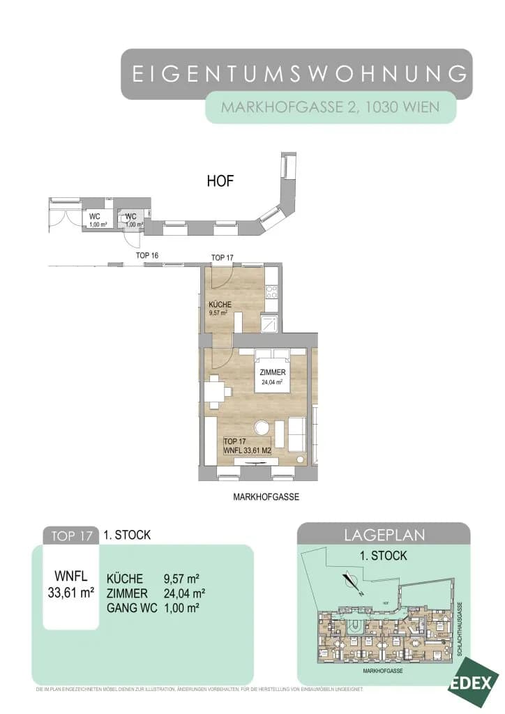 1-Zimmer-Wohnung kaufen in Wien – 33,67 m², € 156.000 – Bild 16 von 16