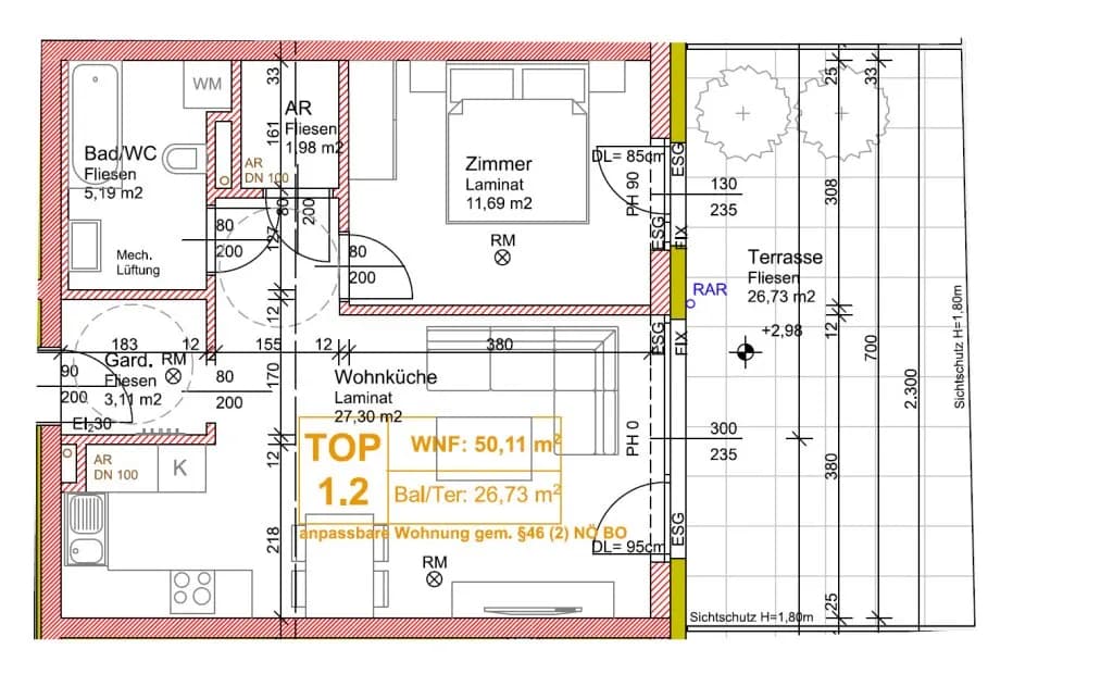2-Zimmer-Wohnung kaufen in Mistelbach – 50,11 m², € 266.000 – Bild 7 von 7