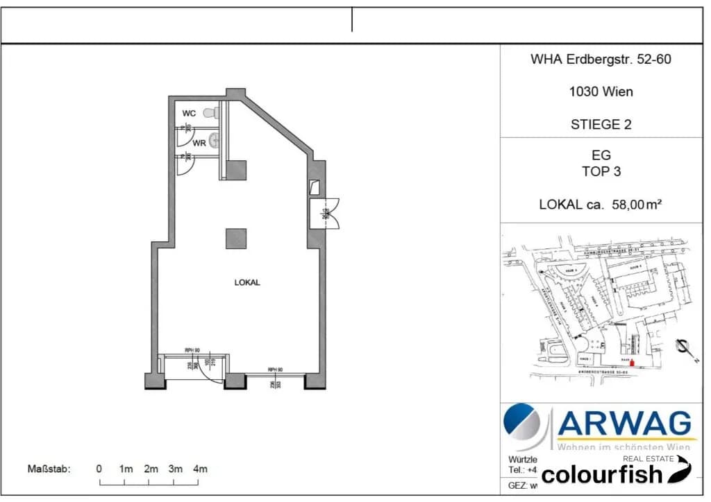 1-Zimmer-Gewerbeimmobilie mieten in Wien – 58 m², € 824 – Bild 2 von 2