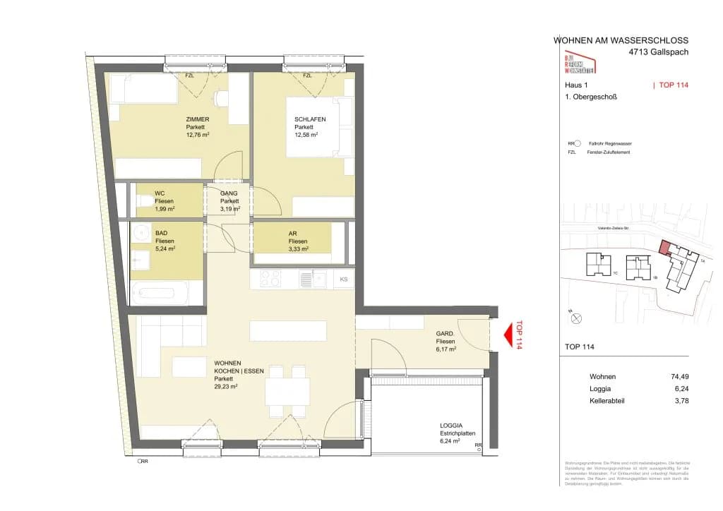 3-Zimmer-Wohnung mieten in Grieskirchen – 74,83 m², € 971 – Bild 8 von 8