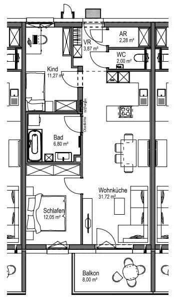 3-Zimmer-Wohnung kaufen in Wels-Land – 70,59 m², € 296.884 – Bild 6 von 6