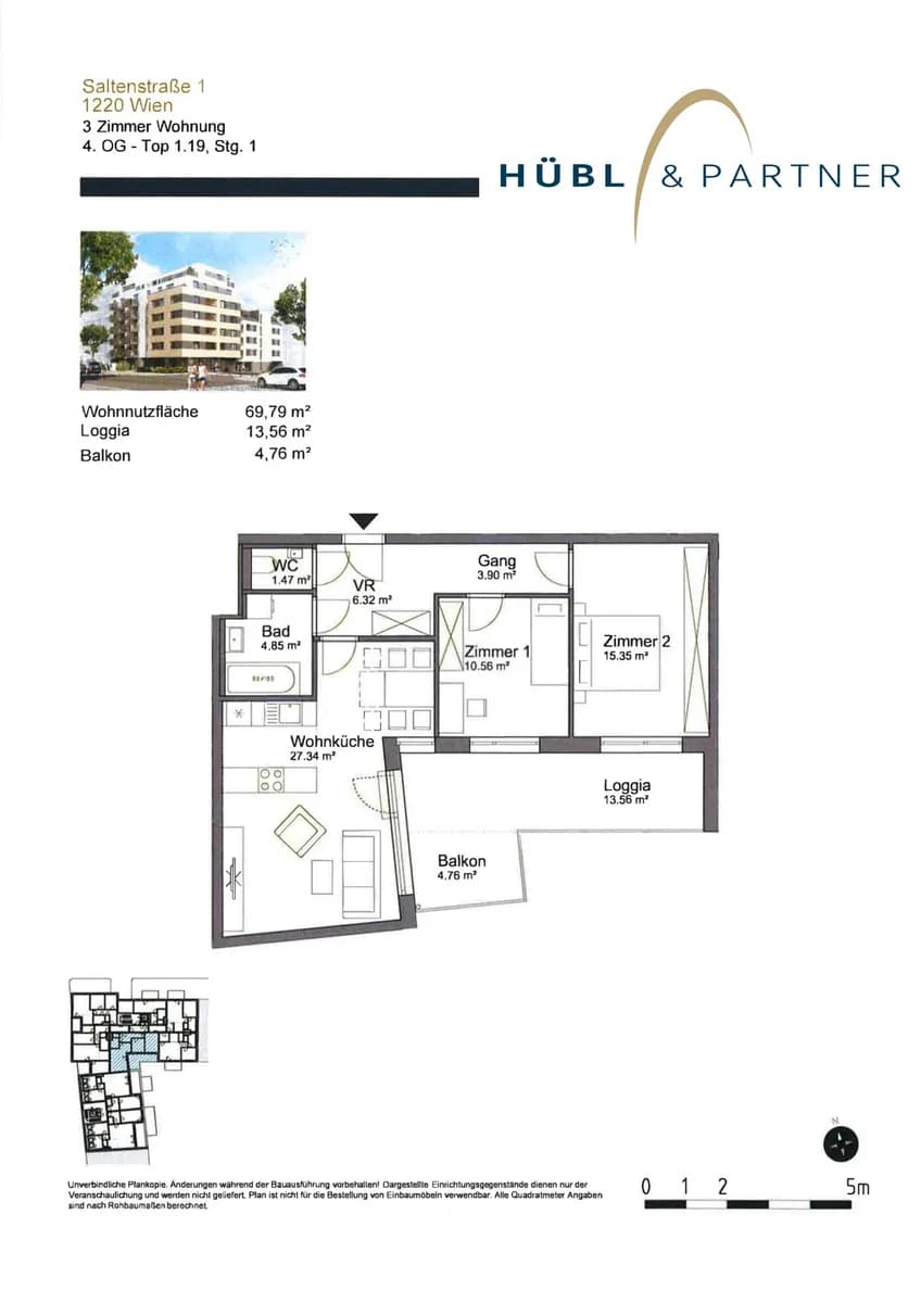 3-Zimmer-Wohnung mieten in Wien – 69,79 m², € 1.499 – Bild 12 von 12