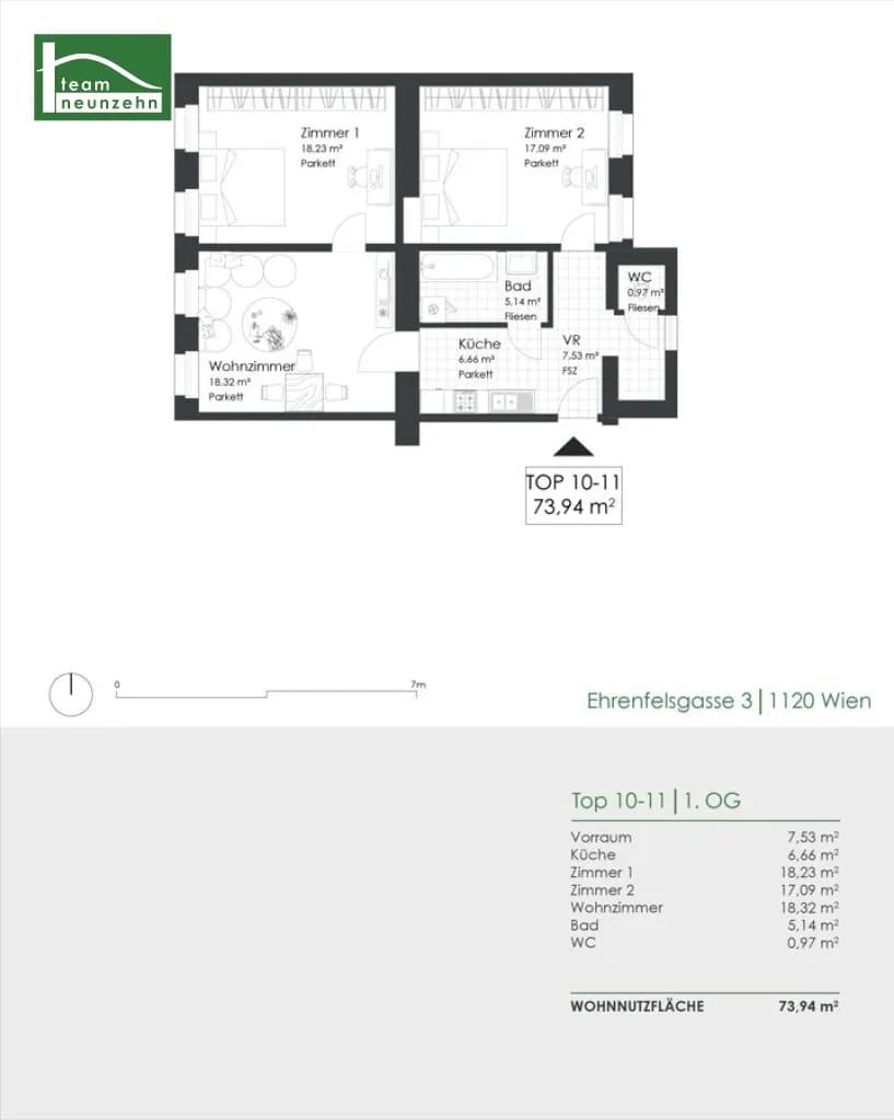 3-Zimmer-Wohnung kaufen in Wien – 73,94 m², € 295.000 – Bild 19 von 19