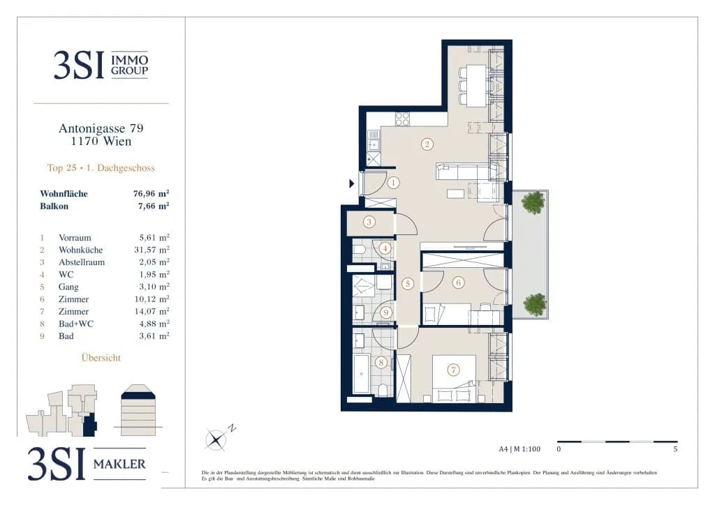 3-Zimmer-Wohnung kaufen in Wien – 76,96 m², € 650.000 – Bild 4 von 4