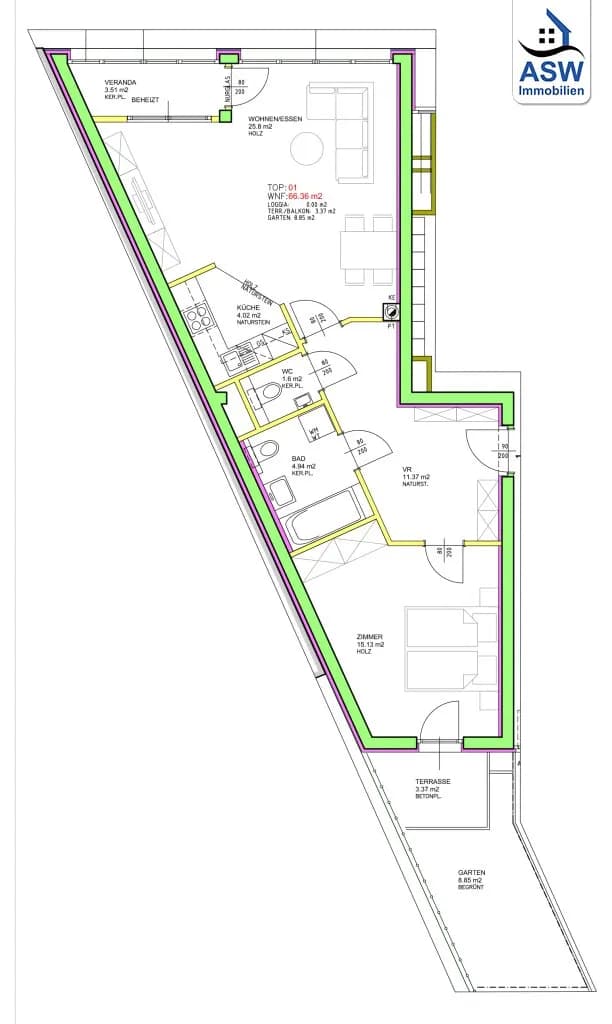 2-Zimmer-Wohnung kaufen in Wien – 66,36 m², € 299.000 – Bild 11 von 11