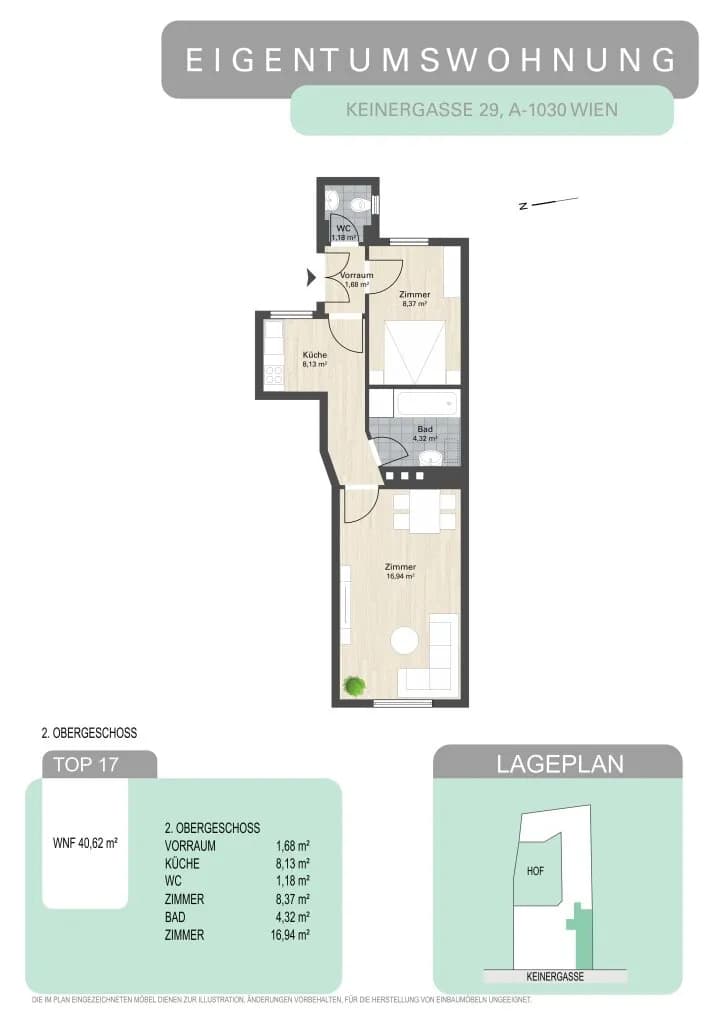 2-Zimmer-Wohnung kaufen in Wien – 40,62 m², € 299.000 – Bild 10 von 10