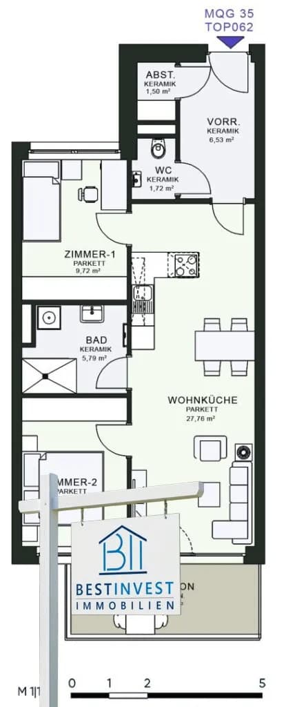 3-Zimmer-Wohnung mieten in Graz – 63,2 m², € 946 – Bild 8 von 8