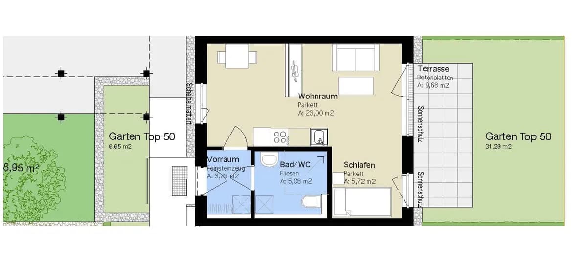 1-Zimmer-Wohnung mieten in Graz – 37,24 m², € 601