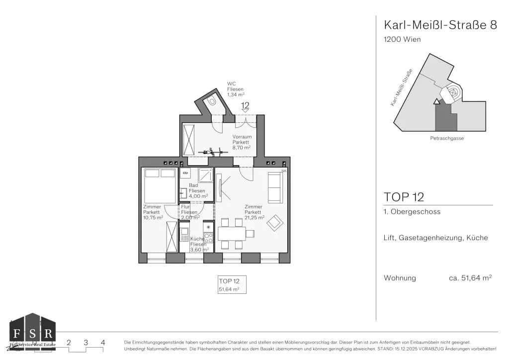 2-Zimmer-Wohnung kaufen in Wien – 51,43 m², € 325.000 – Bild 22 von 22