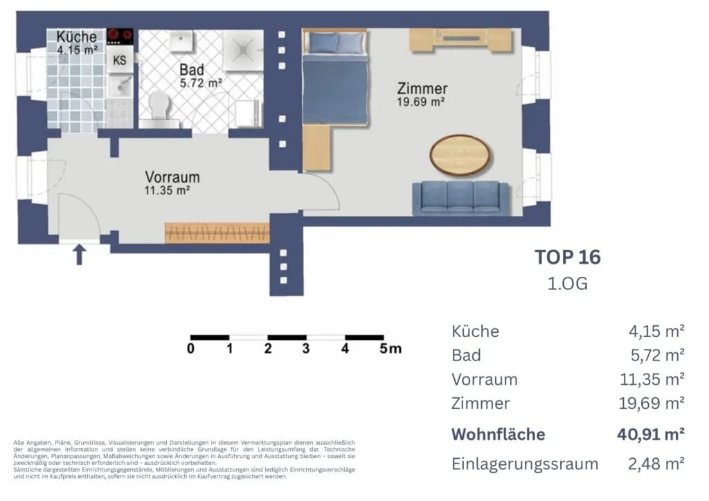 1-Zimmer-Wohnung kaufen in Wien – 40,91 m², € 214.900 – Bild 21 von 21
